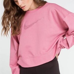 Nike Rasberry Cropped Womens Crew Neck Sweatshirt